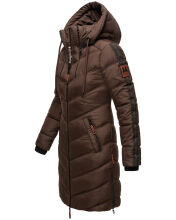 Marikoo Armasa lange Damen Winter Steppjacke Dunkel Schoko Größe M - Gr. 38