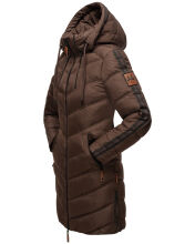 Marikoo Armasa lange Damen Winter Steppjacke Dunkel Schoko Größe L - Gr. 40