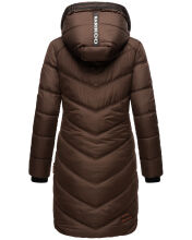 Marikoo Armasa lange Damen Winter Steppjacke Dunkel Schoko Größe L - Gr. 40