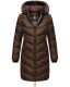 Marikoo Armasa lange Damen Winter Steppjacke Dunkel Schoko Größe L - Gr. 40