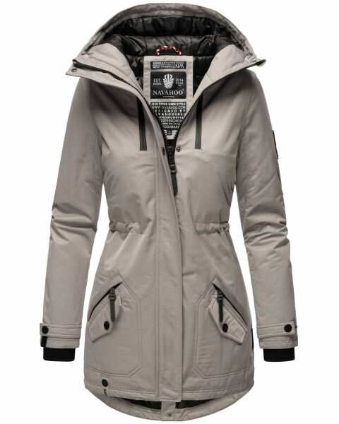 Navahoo Avrille Damen Parka Winterjacke mit Kapuze Zink Grau Größe S - Gr. 36