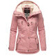 Marikoo Bikoo Damen gefütterte Winterjacke mit Teddyfell Powder Rose Größe S - Gr. 36