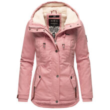 Marikoo Bikoo Damen gefütterte Winterjacke mit Teddyfell Powder Rose Größe M - Gr. 38