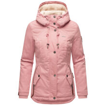 Marikoo Bikoo Damen gefütterte Winterjacke mit Teddyfell Powder Rose Größe M - Gr. 38