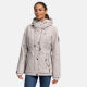 Marikoo Bikoo Damen gefütterte Winterjacke mit Teddyfell Hellgrau Größe S - Gr. 36