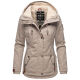 Marikoo Bikoo Damen gefütterte Winterjacke mit Teddyfell Hellgrau Größe S - Gr. 36