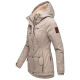Marikoo Bikoo Damen gefütterte Winterjacke mit Teddyfell Hellgrau Größe M - Gr. 38