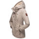 Marikoo Bikoo Damen gefütterte Winterjacke mit Teddyfell Hellgrau Größe L - Gr. 40