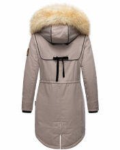 Navahoo Bombii Damen Winterjacke lang mit Kunstfell Zink Grau Größe S - Gr. 36