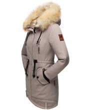 Navahoo Bombii Damen Winterjacke lang mit Kunstfell Zink Grau Größe S - Gr. 36