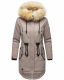 Navahoo Bombii Damen Winterjacke lang mit Kunstfell Zink Grau Größe S - Gr. 36