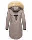 Navahoo Bombii Damen Winterjacke lang mit Kunstfell Zink Grau Größe S - Gr. 36