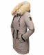 Navahoo Bombii Damen Winterjacke lang mit Kunstfell Zink Grau Größe S - Gr. 36
