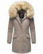 Navahoo Cristal Damen Winterjacke Parka mit Kunstfell Zink Grau Gr.M