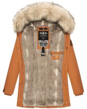 Navahoo Cristal Damen Winterjacke Parka mit Kunstfell Cinnamon Gr.M