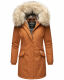 Navahoo Cristal Damen Winterjacke Parka mit Kunstfell Cinnamon Gr.M