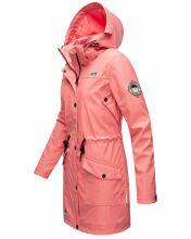 Navahoo Deike Damen Regenjacke Regenmantel lang Teddyfell Rose Coral Größe S - Gr. 36