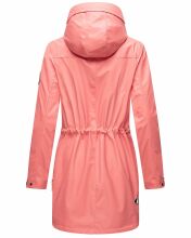 Navahoo Deike Damen Regenjacke Regenmantel lang Teddyfell Rose Coral Größe L - Gr. 40