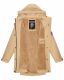 Navahoo Deike Damen Regenjacke Regenmantel lang Teddyfell Beige Größe XS - Gr. 34