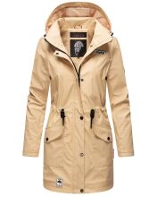 Navahoo Deike Damen Regenjacke Regenmantel lang Teddyfell Beige Größe XL - Gr. 42