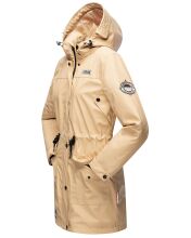 Navahoo Deike Damen Regenjacke Regenmantel lang Teddyfell Beige Größe XL - Gr. 42