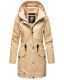 Navahoo Deike Damen Regenjacke Regenmantel lang Teddyfell Beige Größe XL - Gr. 42