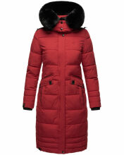 Navahoo Fahmiyaa Damen lange Winterjacke mit Kapuze Blood Red Größe S - Gr. 36