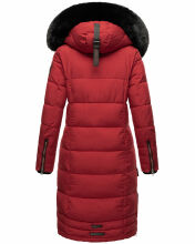Navahoo Fahmiyaa Damen lange Winterjacke mit Kapuze Blood Red Größe S - Gr. 36