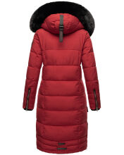 Navahoo Fahmiyaa Damen lange Winterjacke mit Kapuze Blood Red Größe M - Gr. 38