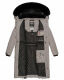 Navahoo Fahmiyaa Damen lange Winterjacke mit Kapuze Zink Grau Größe S - Gr. 36