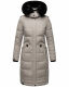 Navahoo Fahmiyaa Damen lange Winterjacke mit Kapuze Zink Grau Größe M - Gr. 38