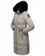 Navahoo Fahmiyaa Damen lange Winterjacke mit Kapuze Zink Grau Größe M - Gr. 38