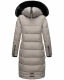 Navahoo Fahmiyaa Damen lange Winterjacke mit Kapuze Zink Grau Größe M - Gr. 38