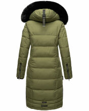 Navahoo Fahmiyaa Damen lange Winterjacke mit Kapuze Dusty Olive Größe S - Gr. 36