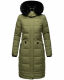 Navahoo Fahmiyaa Damen lange Winterjacke mit Kapuze Dusty Olive Größe S - Gr. 36