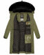 Navahoo Fahmiyaa Damen lange Winterjacke mit Kapuze Dusty Olive Größe S - Gr. 36