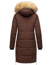 Navahoo Halina Damen Winter Steppmantel mit Kunstfell Schoko Größe S - Gr. 36