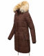 Navahoo Halina Damen Winter Steppmantel mit Kunstfell Schoko Größe XXL - Gr. 44