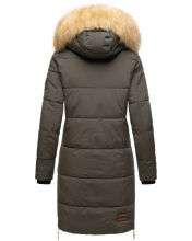 Navahoo Halina Damen Winter Steppmantel mit Kunstfell Anthrazit Größe S - Gr. 36