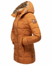 Marikoo warme Damen Steppmantel Winterjacke mit Kapuze Cinnamon Größe XS - Gr. 34