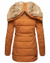 Marikoo warme Damen Steppmantel Winterjacke mit Kapuze Cinnamon Größe XS - Gr. 34