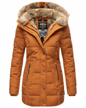 Marikoo warme Damen Steppmantel Winterjacke mit Kapuze Cinnamon Größe XXL - Gr. 44