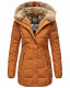 Marikoo warme Damen Steppmantel Winterjacke mit Kapuze Cinnamon Größe XXL - Gr. 44