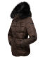 Marikoo Lotus warme Damen Winterjacke gesteppt mit Kunstfell Dark Choco Größe S - Gr. 36