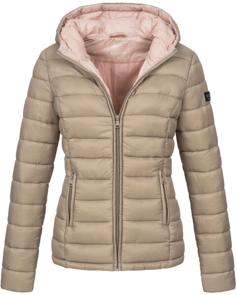 Marikoo Lucy Damen gesteppte Übergangsjacke Taupe Größe XXXL - Gr. 46