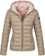 Marikoo Lucy Damen gesteppte Übergangsjacke Taupe Größe XXXL - Gr. 46