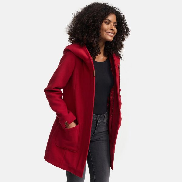 Marikoo Maikoo Damen Trenchcoat Wintermantel Blood Red Größe M - Gr. 38