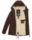 Marikoo Manolya Damen Parka Winterjacke mit Teddyfell Dark Choco Größe L - Gr. 40