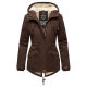 Marikoo Manolya Damen Parka Winterjacke mit Teddyfell Dark Choco Größe XXL - Gr. 44