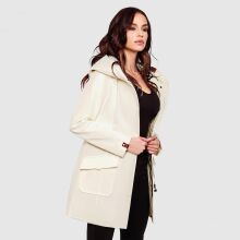 Marikoo Mayleen Damen Softshell Regenjacke mit Kapuze Offwhite Größe S - Gr. 36